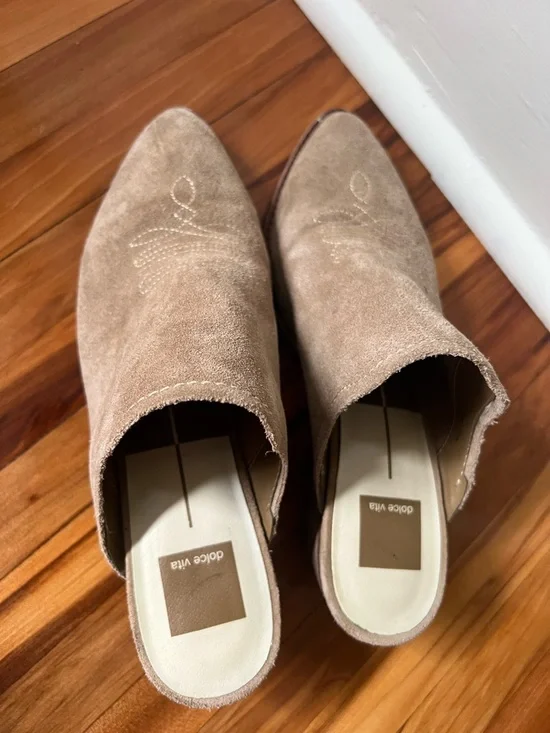Dolce Vita Tan Suede Women's Mules 7.5 - Picture 7 of 12